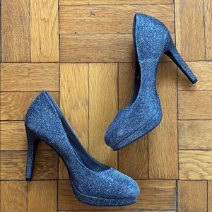 Silver Glitter Heels